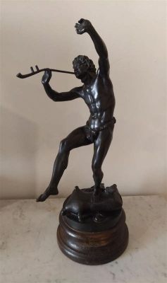 The Dancing Faun A Striking Bronze Depiction of Mythological Grace and Sensuous Movement!